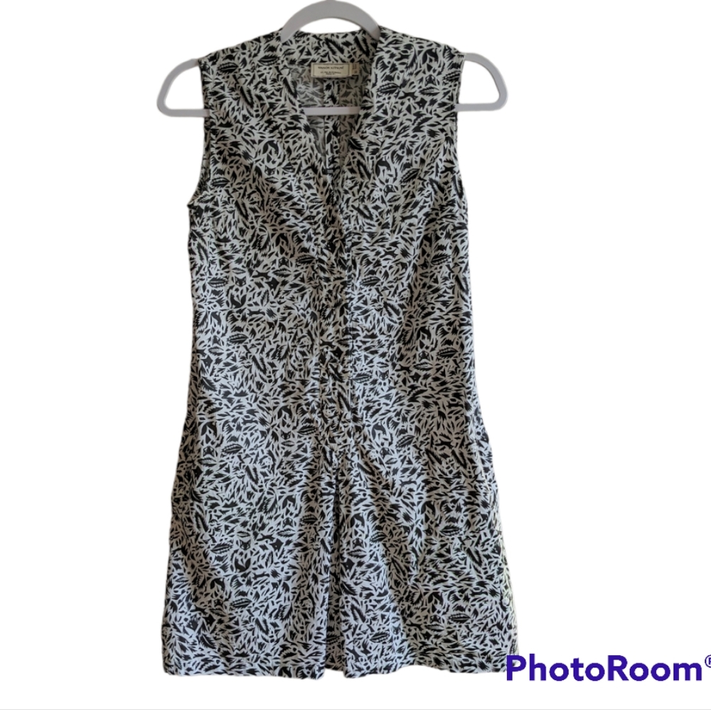 Maison Kitsune Paris Fox Print Cotton Pocket Shirt Dress 36 Small